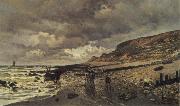 Claude Monet La Pointe de la Heve a Maree basse painting
